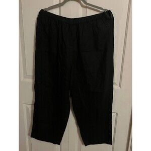 Eileen Fisher Capri Women's Size XL Black Slim-Fit Trousers Elastic Waist